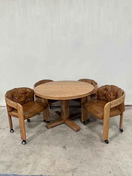 Oak Dining Table & Chairs Refinish